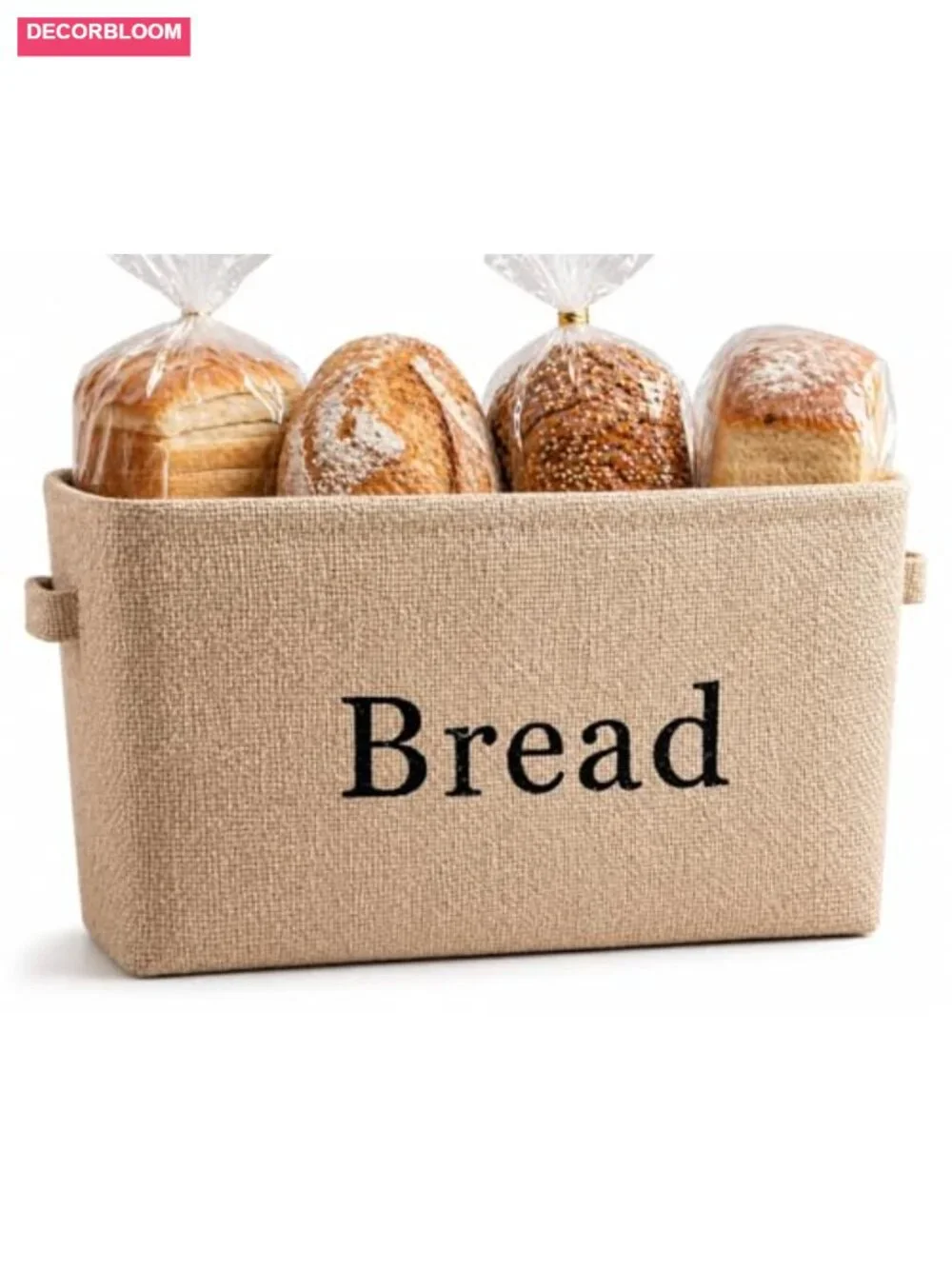 Sturdy Burlap Bread Storage Bin with Handles